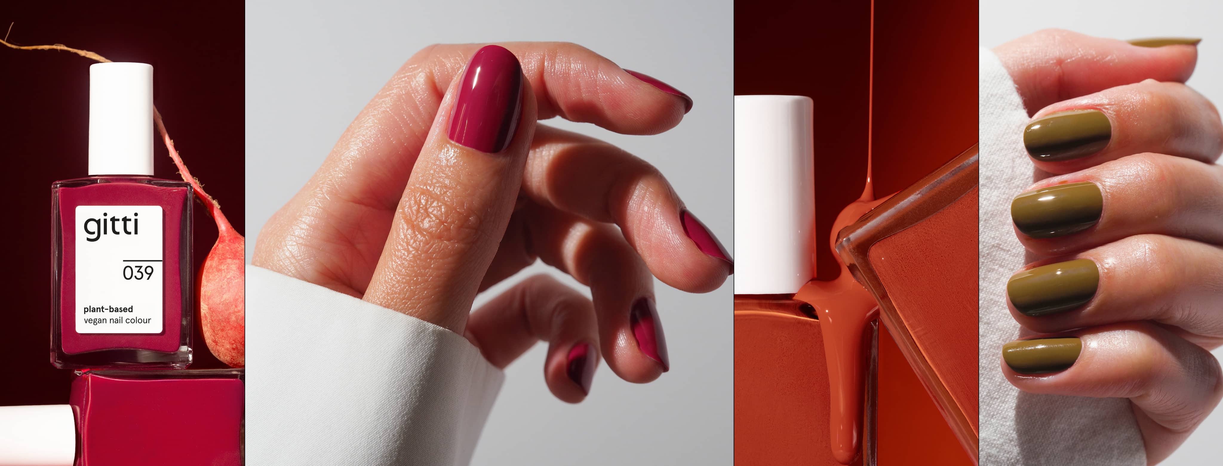 Collage aus Herbst Nagelfarben