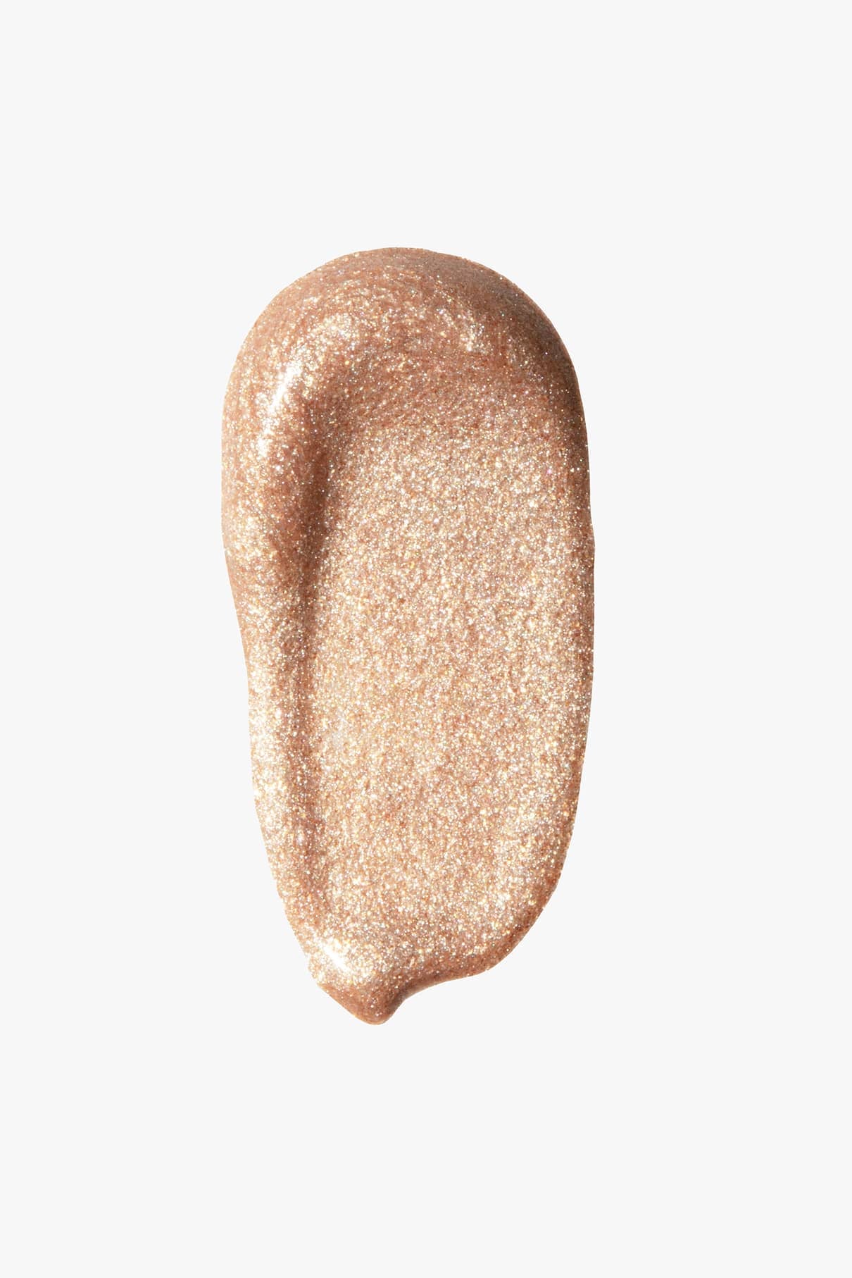 Eine Probe von Visionist Nr. 03, einem schimmernden Flüssig-Make-up in Roségold mit einem warmen Unterton, vor einem weißen Hintergrund.