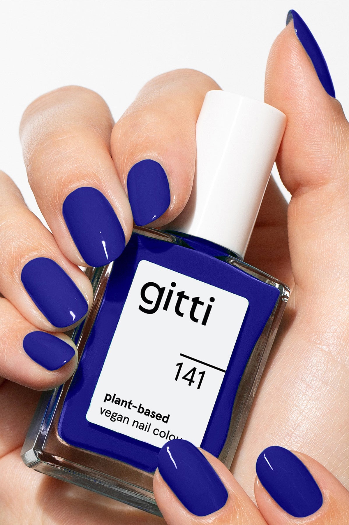gitti no. 141 Digital Dance, vegan, langanhaltend, pflanzenbasierter Nagellack, Blau, Maniküre, Flasche