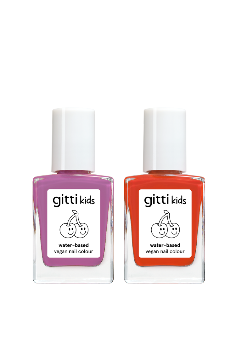 gitti kids duo, gitti kids no. 07, Wild Violet und gitti kids no. 02, Super Orange