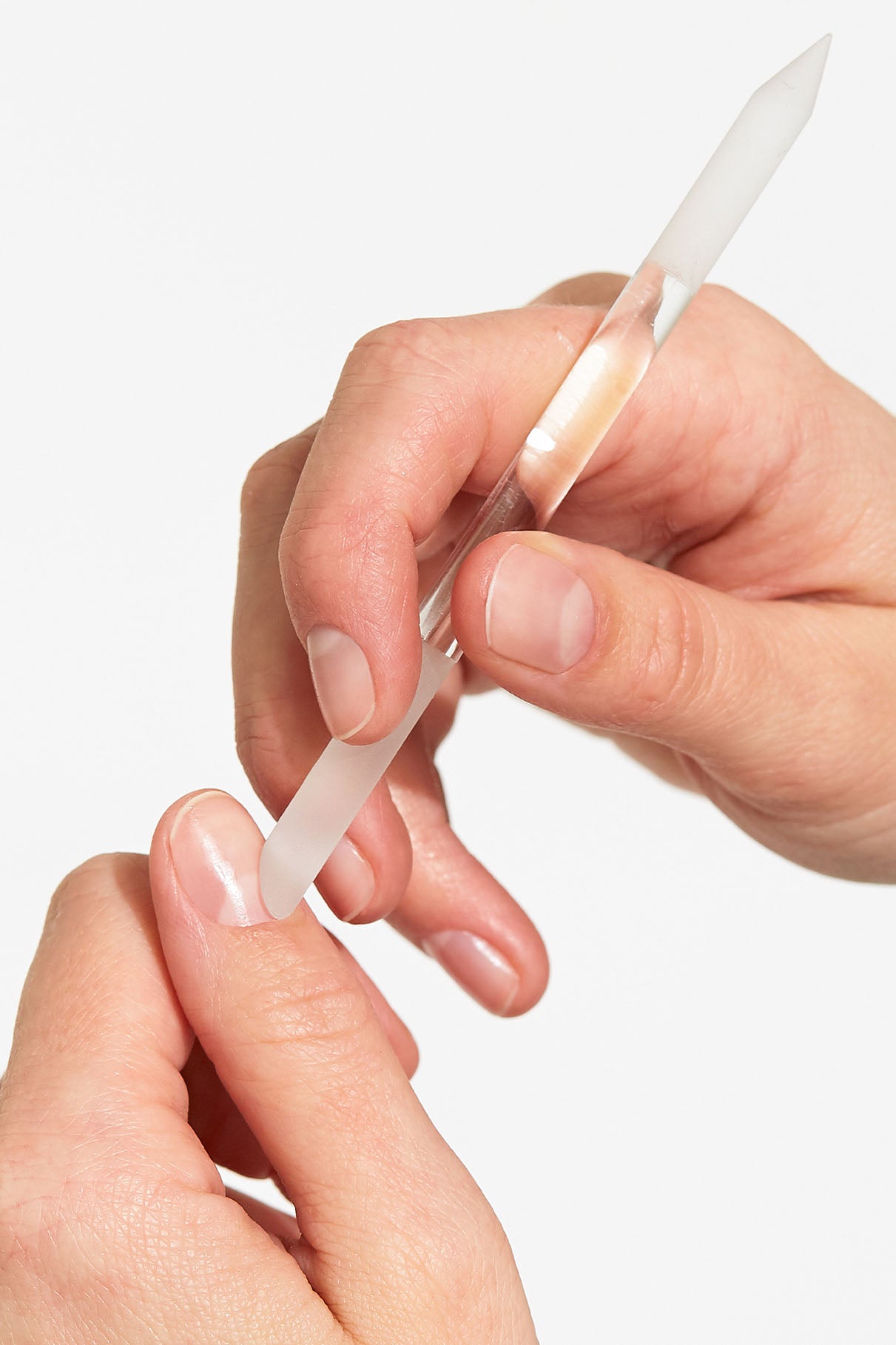 Glass Cuticle Pusher, Hände, Anwendung
