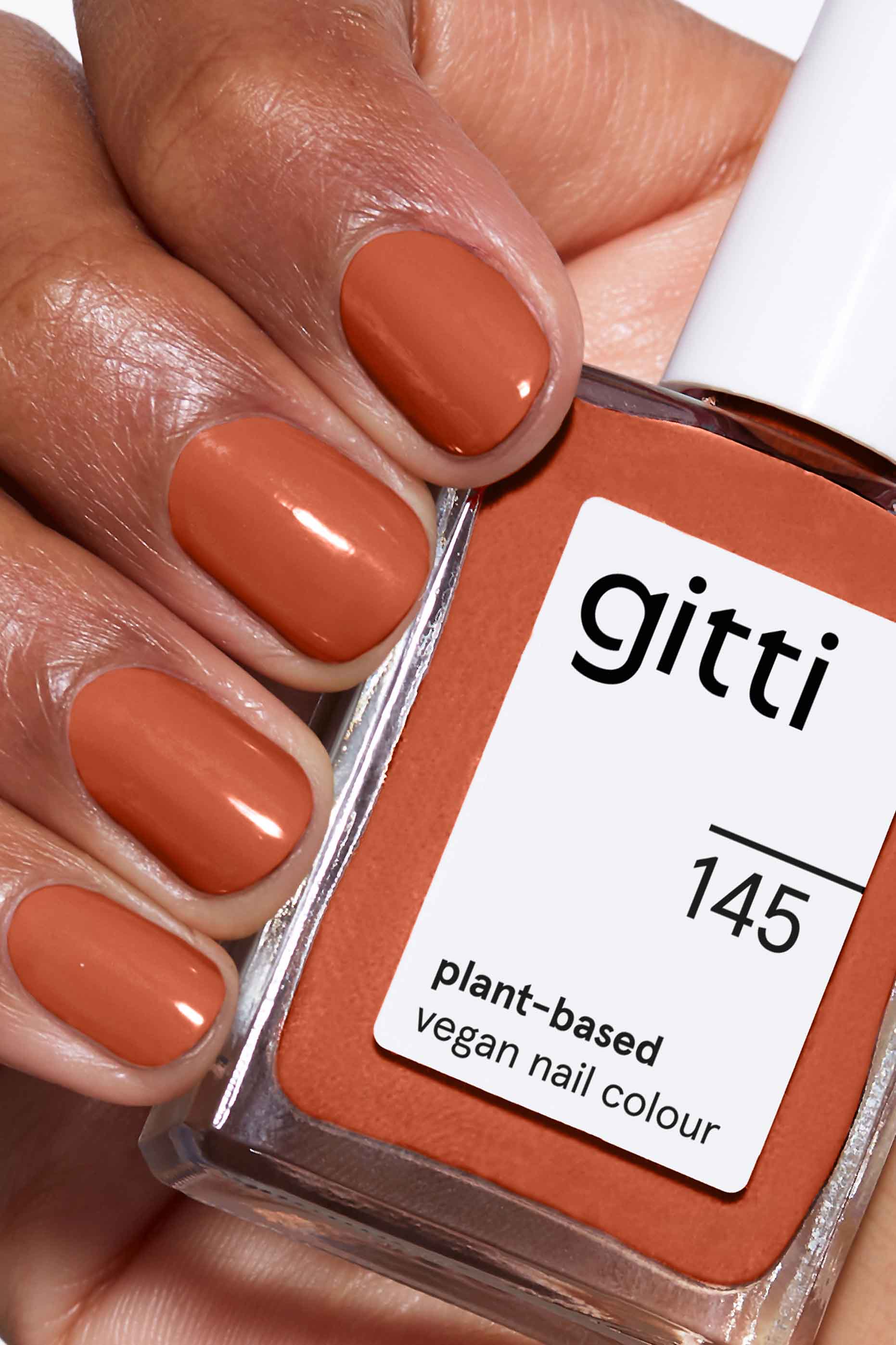 gitti no. 145 Burnt Cinammon, vegan, langanhaltend, pflanzenbasierter Nagellack, Flashe, Maniküre